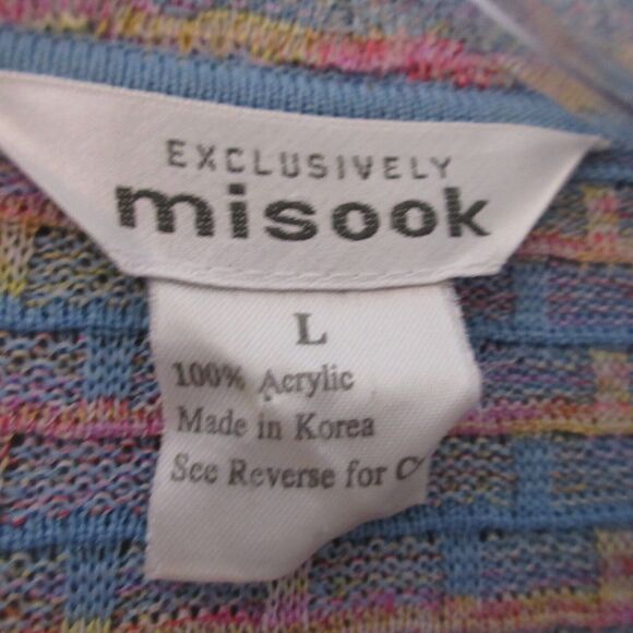 Exclusively Misook Sweater Cardigan  Large Rainbow Colorful Career‎ Church - Picture 9 of 16